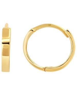 MaxColor 14K Huggie Earrings - Metallic