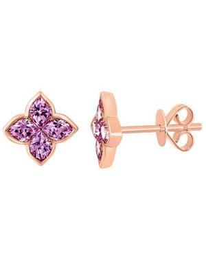 Effy Fine Jewelry 14K Rose 1.06 Ct. Tw. Sapphire Earrings - Pink