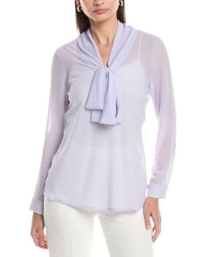 Tahari Tie Neck Top - Purple