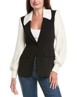 Cinq À Sept Knit Combo Cheyenne Blazer - Black