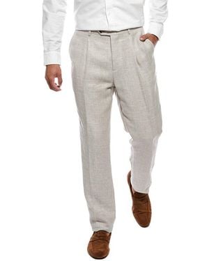 Brunello Cucinelli Linen & Wool-Blend Trouser - Grey