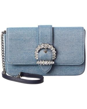 Jimmy Choo Cheri Denim Wallet On Chain - Blue