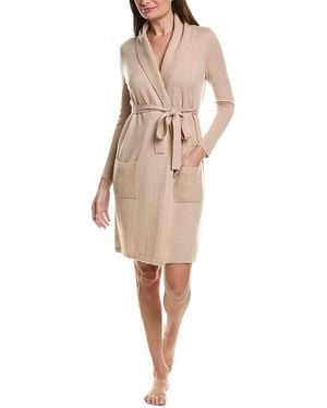 Sofiacashmere Sofiacashmere Shawl Wool & Cashmere-Blend Jersey Robe - Natural
