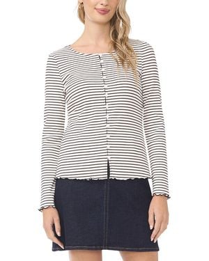 Vince Camuto Boatneck Front Button Top - White