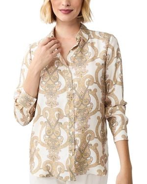 J.McLaughlin Denver Silk-Blend Blouse - Natural