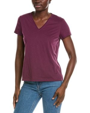 Lafayette 148 New York V-Neck T-Shirt - Purple