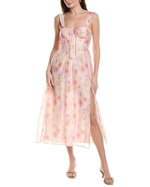 Bardot Esra Printed Midi Dress - Pink