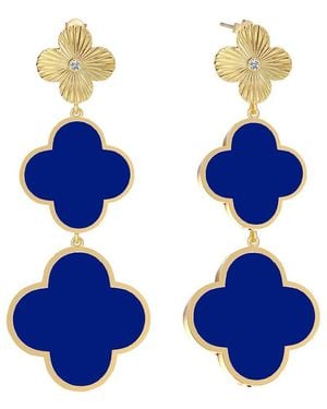 Gabi Rielle 18K Over Cz Dangle Earrings - Blue