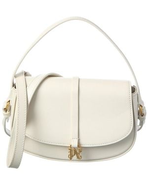 Palm Angels Logo Leather Crossbody - Natural
