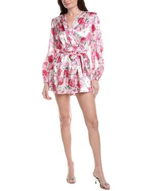 IPPONELLI Belted Floral Romper - Red
