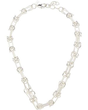 Crystal Haze Jewelry Plated Chunky Necklace - White
