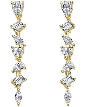 Genevive Jewelry 14K Diamond Cz Dangle Earrings - White
