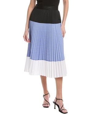 KARL LAGERFELD Colourblock Pleated Skirt - Blue