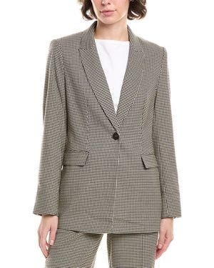 Anne Klein Houndstooth Blazer - Grey