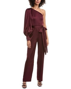 Aidan Mattox Liv Foster Stretch Satin Jumpsuit - Red