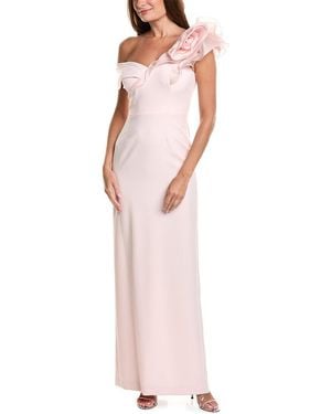 Teri Jon Crepe Column Gown - Pink