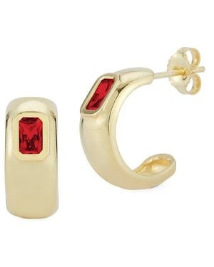 Sphera Milano 14k Over Silver Cz Hoops - White