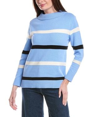 Jones New York Folded Mock Neck Jumper - Blue
