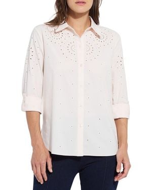 Lyssé Zelie Eyelet Embroidered Shirt - White