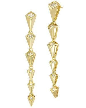 Savvy Cie 14K Plated Cz Drop Earrings - Metallic