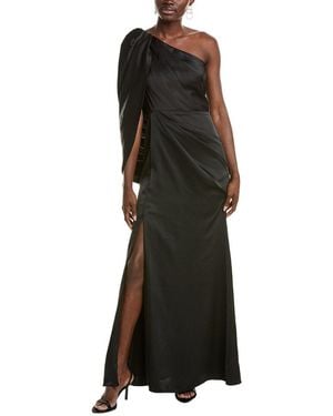 THEIA Tori One-Shoulder Gown - Black