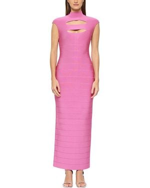 Hervé Léger Cutout Bandage Gown - Pink