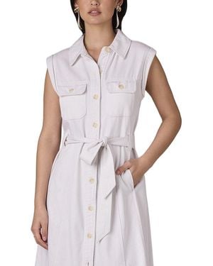 Wit & Wisdom Petite Sleeveless Button Down Midi Dress - White