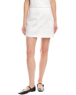 Rebecca Taylor Stitched Silk Mini Skirt - White