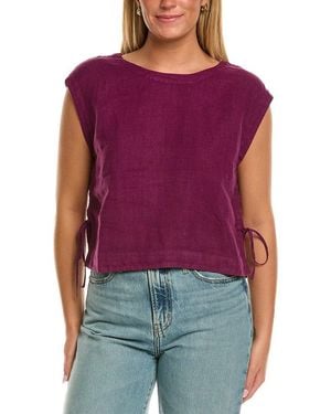 Velvet By Graham & Spencer Tavia Sleeveless Woven Linen Top - Red