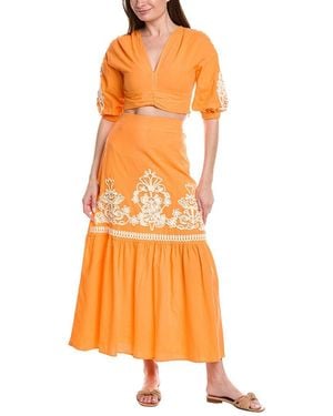 ANNA KAY 2Pc Mai Tai Lace Top & Maxi Skirt Set - Orange