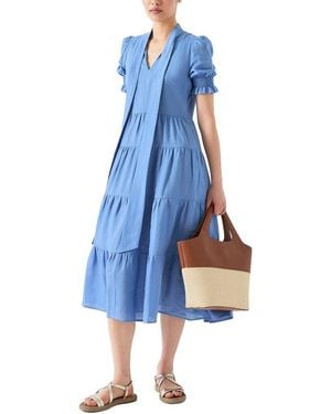 LK Bennett Flo Linen Dress - Blue