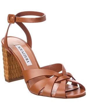 Aquazzura Copacabana 85 Leather Sandal - Brown