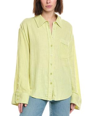 Free People Laurel Linen-Blend Shirt - Yellow