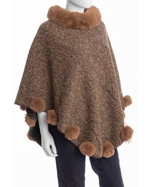 Saachi Pom Pom Poncho - Brown