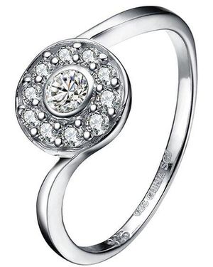 Genevive Jewelry Silver Cz Ring - White