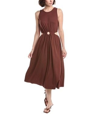 Michael Stars Leni Cutout Midi Dress - Brown