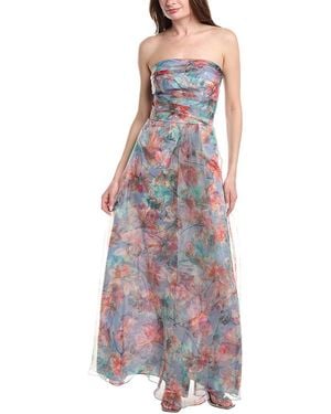 Rene Ruiz Organza Printed Gown - Purple