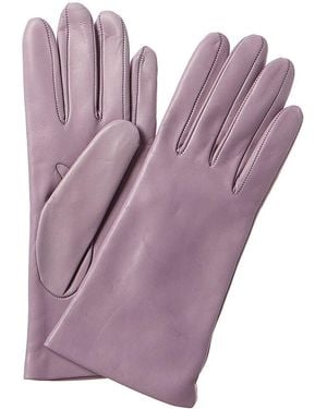 Portolano Cashmere-Lined Leather Gloves - Purple