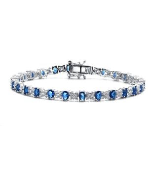 Genevive Jewelry Silver Cz Bracelet - Blue