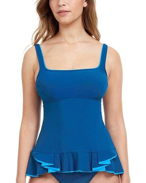 Gottex Belle Curve Square Neck Tankini - Blue