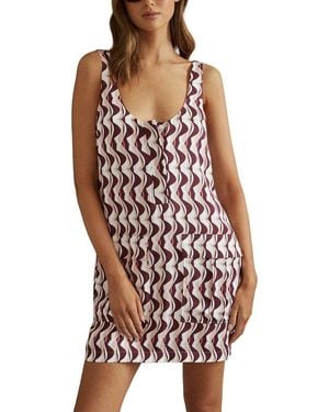 Reiss Oxsana Printed Mini Dress - Red