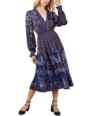 Hale Bob Long Sleeve Raquel Midi Dress - Blue