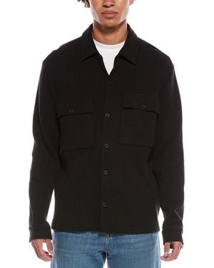 Vince Chunky Waffle Shirt Jacket - Black