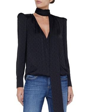 L'Agence Cambria Tie Neck Blouse - Blue