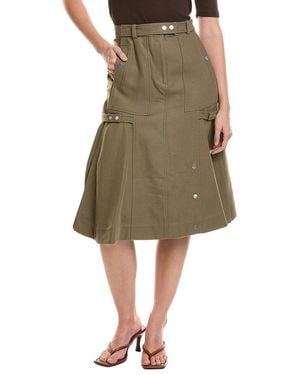 3.1 Phillip Lim Wool-Blend Utility Godet Skirt - Green