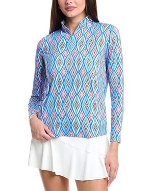 IBKUL Mock Neck Top - Blue