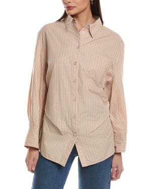 Free People Sabine Tailored Stripe Shirt - Natural