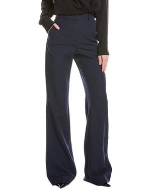 Balmain High Waist Flare Wool Pant - Blue