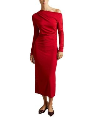 Reiss Becky Fitted Jersey Midi Dress - Red