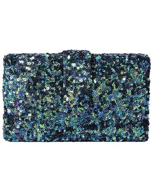 Simitri Hand-Embroidered Sequin Box Clutch - Blue